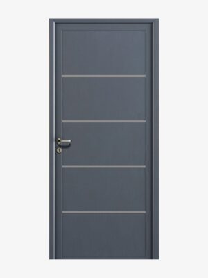 Leucate : Porte d'entrée contemporaine en aluminium ral 7016