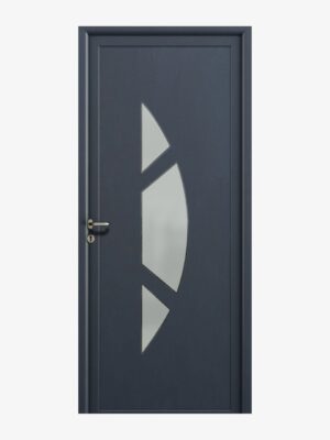 Tautavel : Porte d'entrée contemporaine en aluminium ral 7016