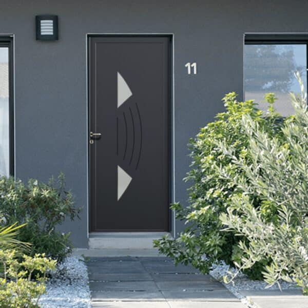 Image de synthèse : Porte d'entrée en aluminium Roquefort
